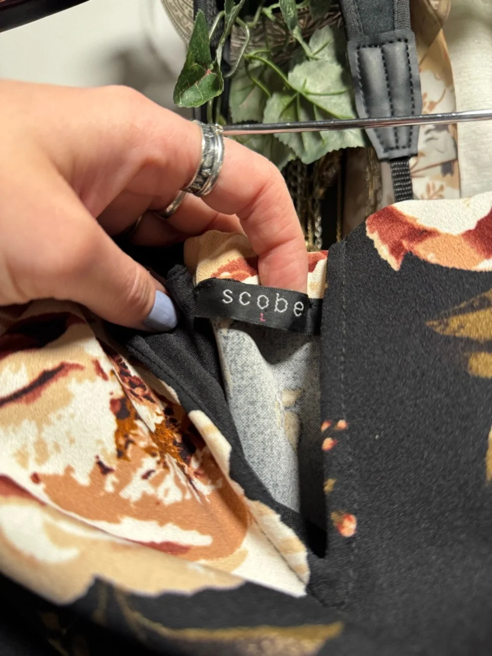 SCOBE Strapless Black Floral Hi-Low Midi Dress with Rose Print 💕 Romantic - Picture 10 of 10